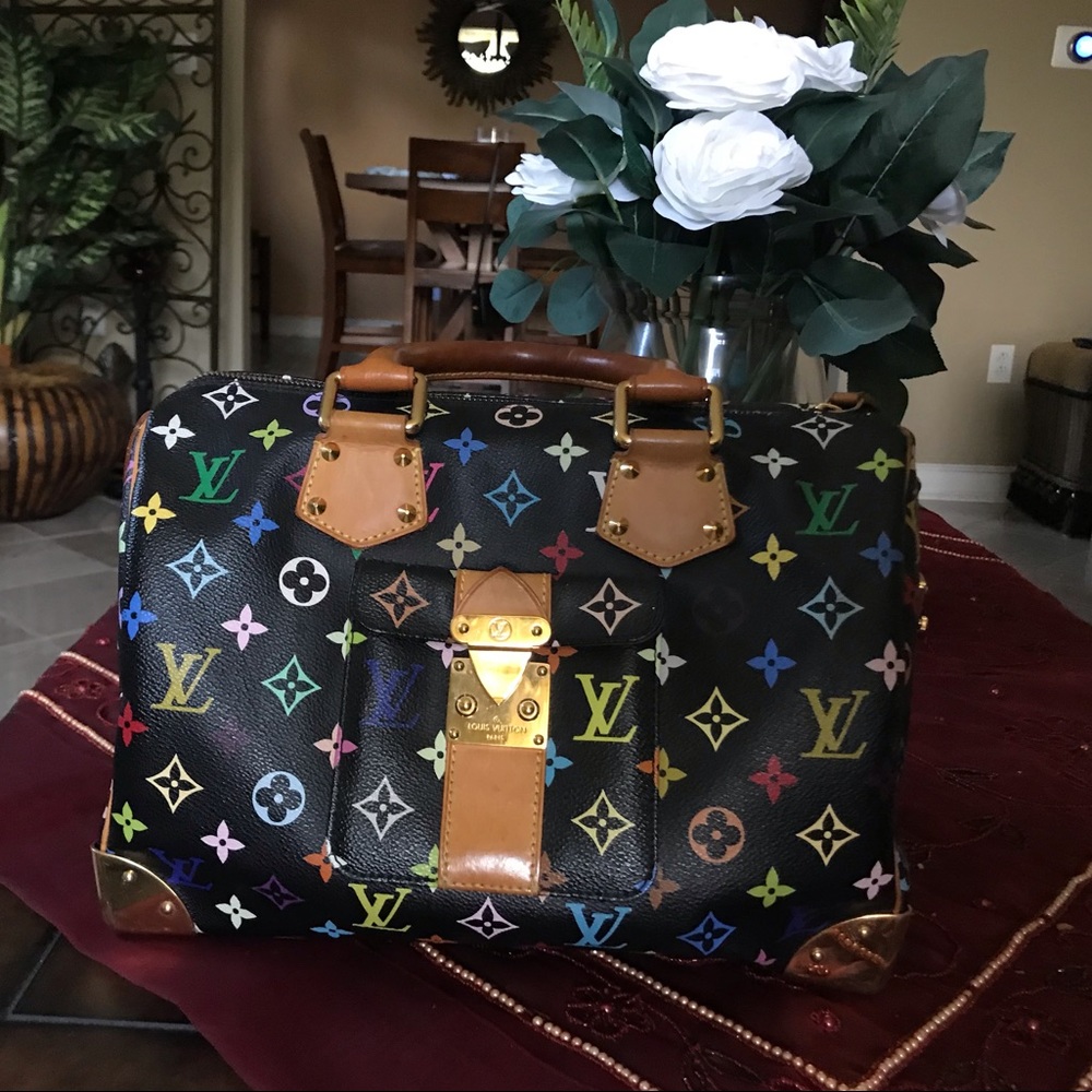 LV Black Multicolor canvas speedy 30 bag
